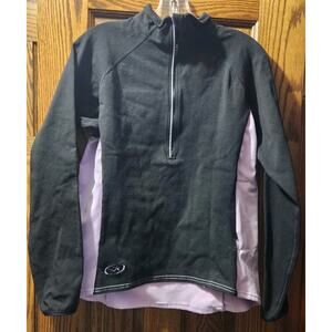 SPORTHILL Size Lg Womens 1/2 Zip Athletic Pullover Light Lavender & Black